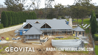 EMF radiation-free building site with home under construction