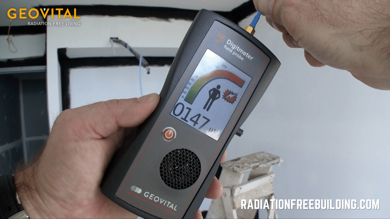 HF Field Probe assesses RF radiation in new built apartment before shielding is implemented