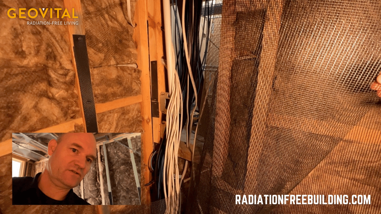 Patrick van der Burght on video showing GPA shielding mesh inside timber framing house