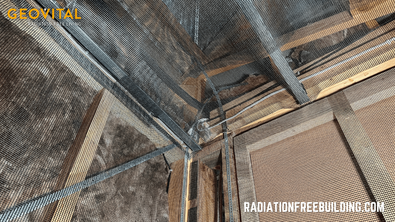 GPA shielding mesh grounding strapping going into roof cavity