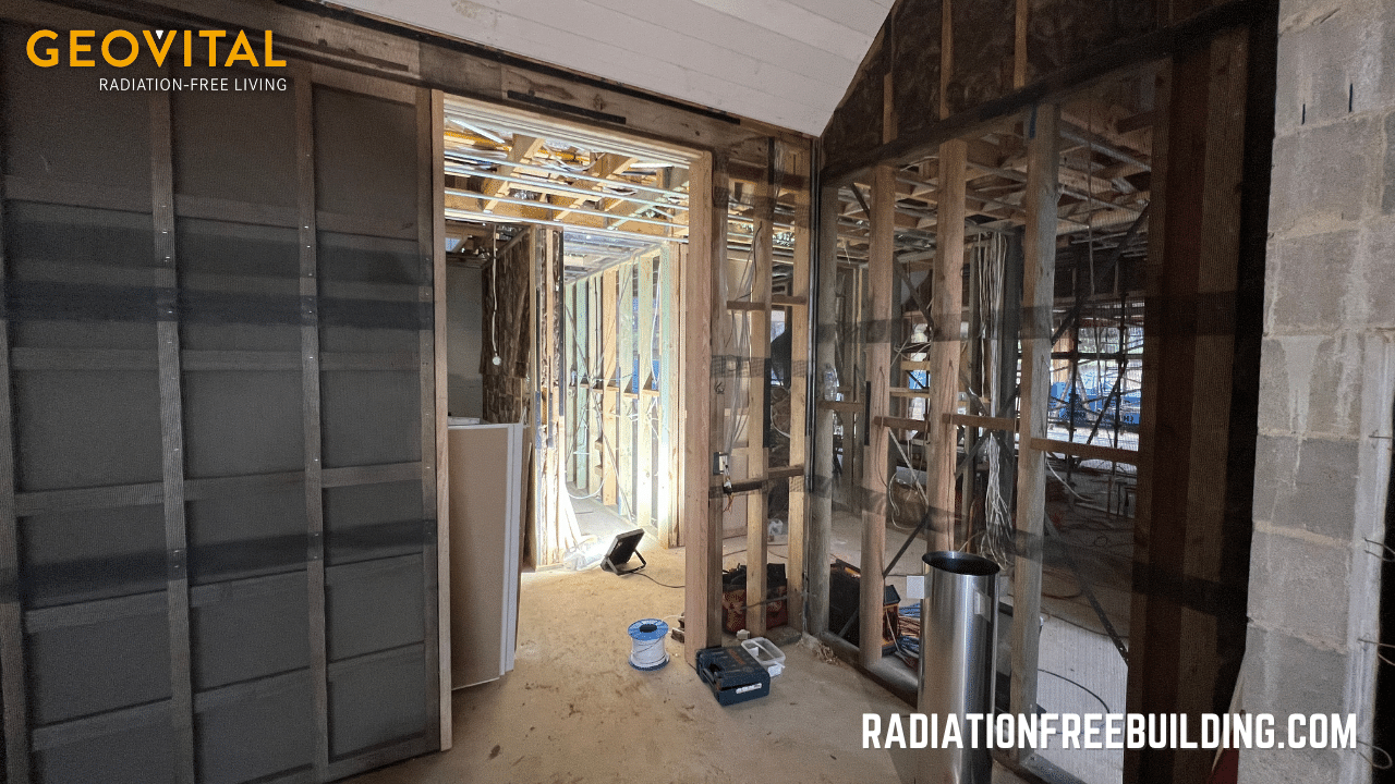 GPA shielding mesh on internal walls in EMF protected house